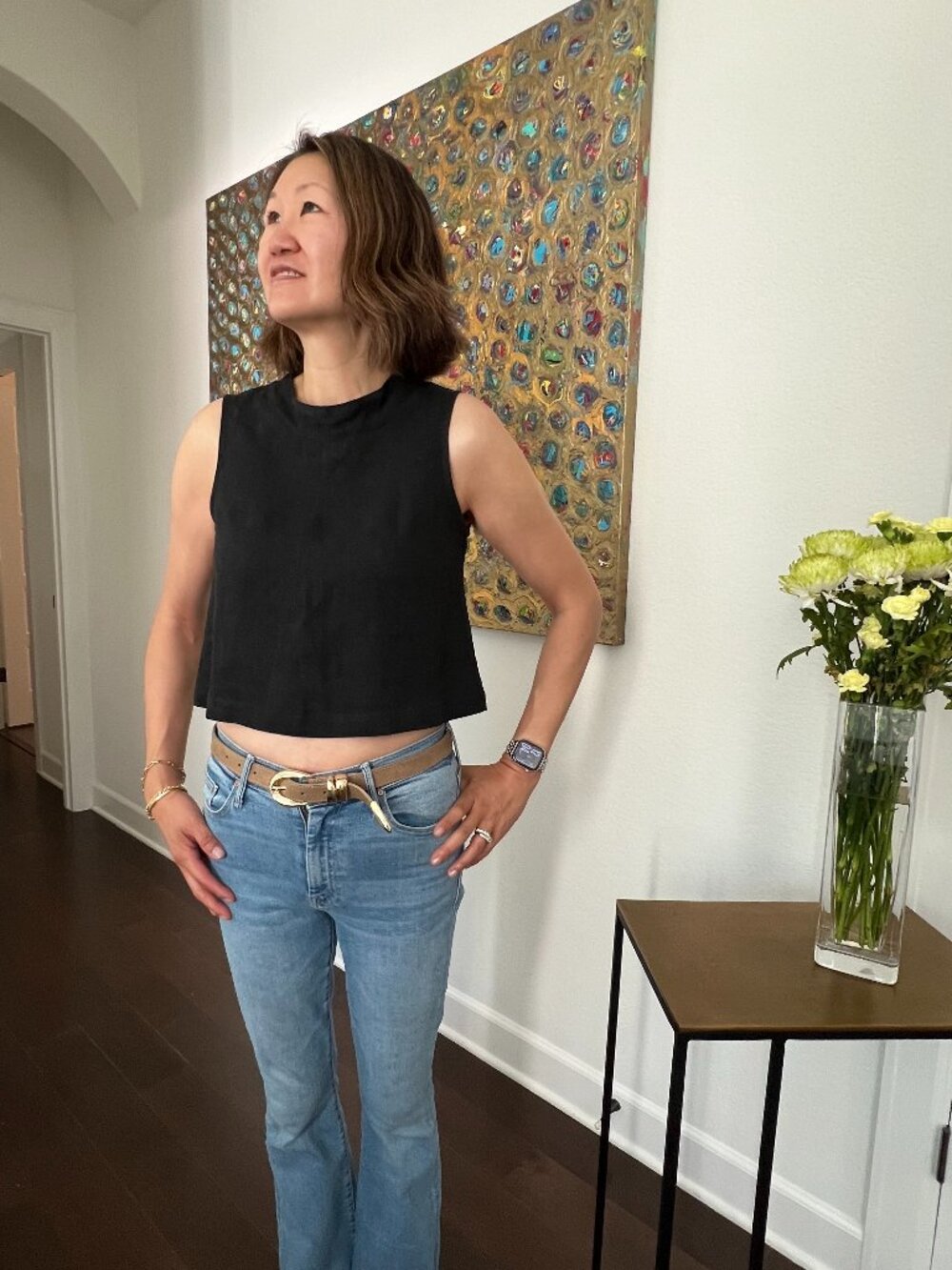 Zii Ropa Black Linen Top